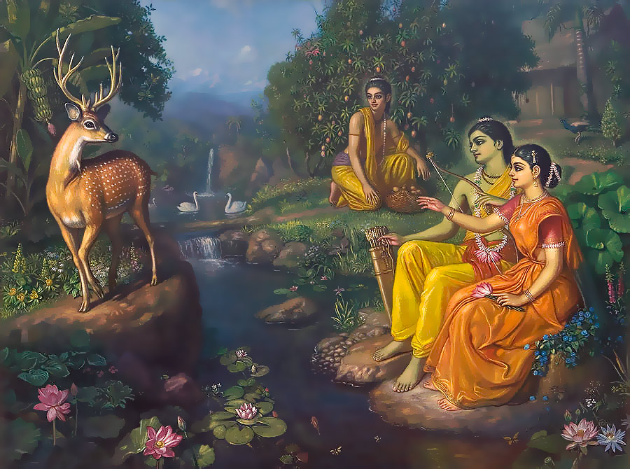 मायामयी मृग को देखकर सीता जी द्वारा राम को उसे पकड़ने के लिए आग्रह करना